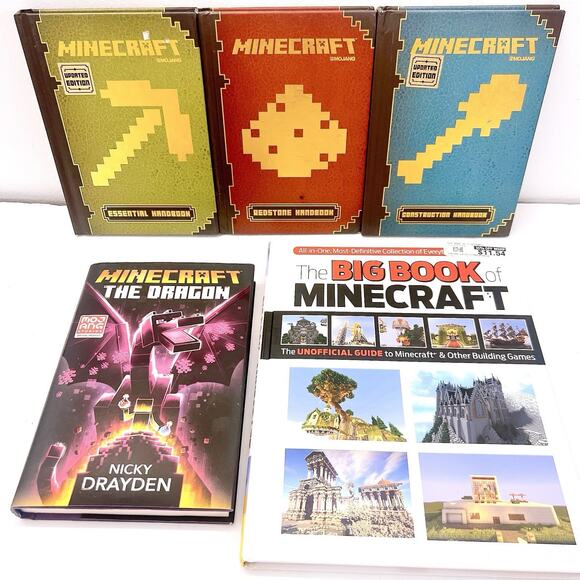 Minecraft Handbook Collection Majong Scholastic & The Big Book Of Minecraft 5 Pc - Picture 1 of 8